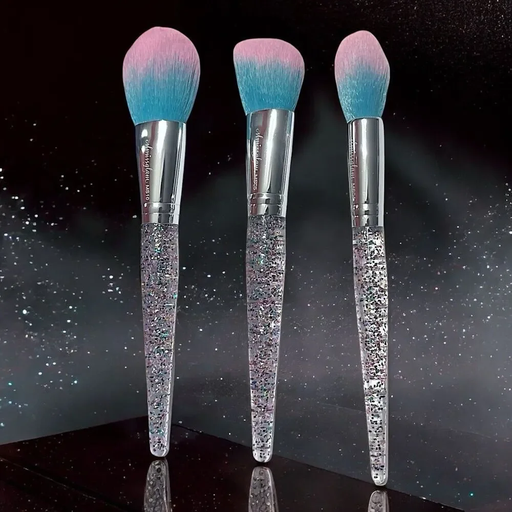Slmissglam Glitter Face Trio 3pc Makeup Brush Set Brand New In Package MSRP $45